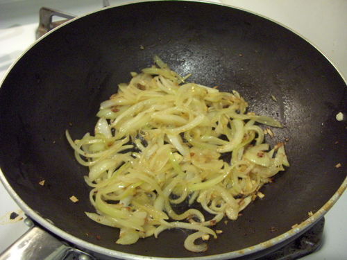 Syrian Lemon Chicken - 1. Browning the onions
